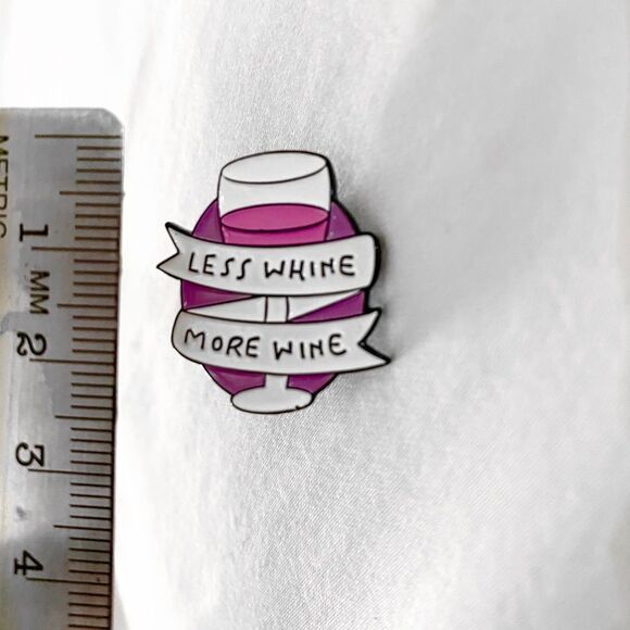 Enamel Pin - Less Whine More Wine - Rosé - Picture 2 of 3